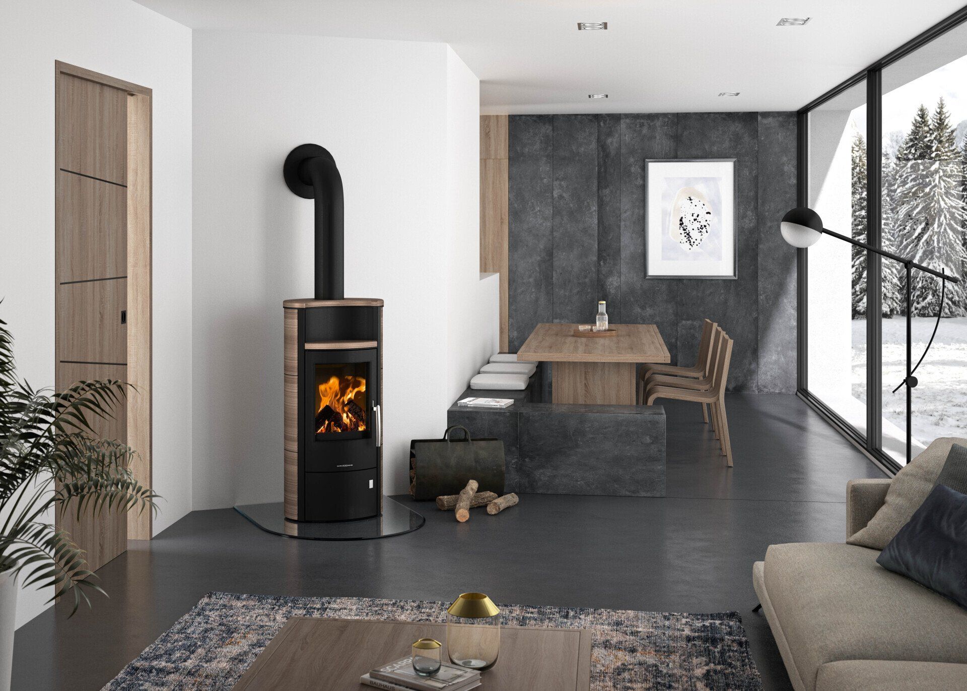 Poêle à bois céramique