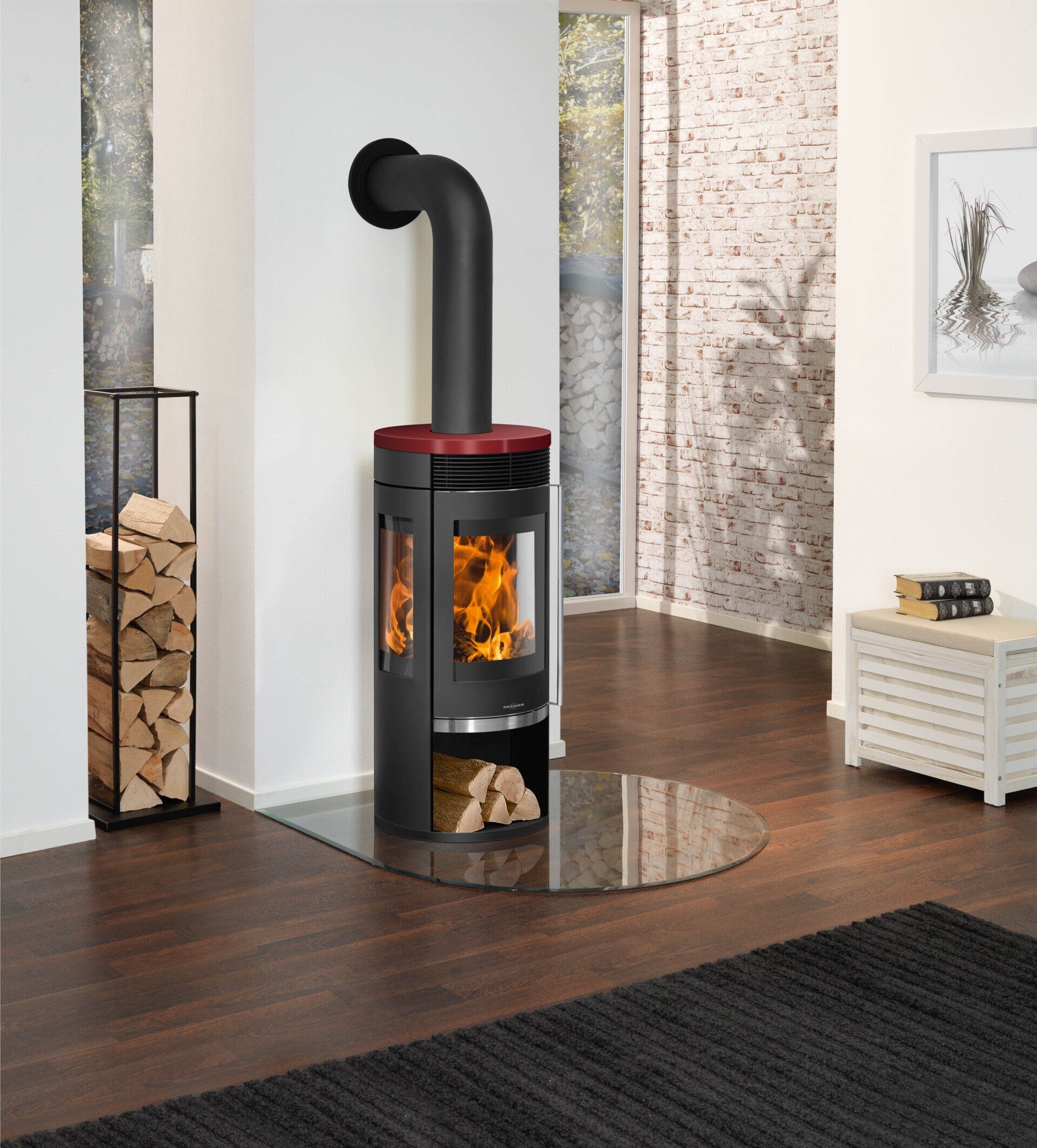 Poêle à bois bordeaux