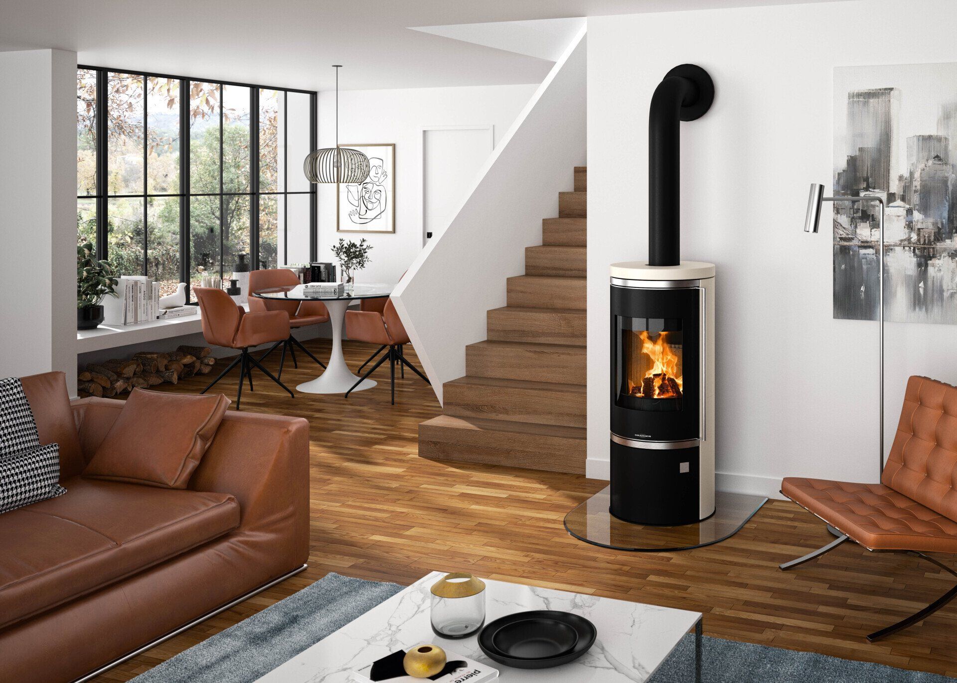 Poêle à bois cream, design