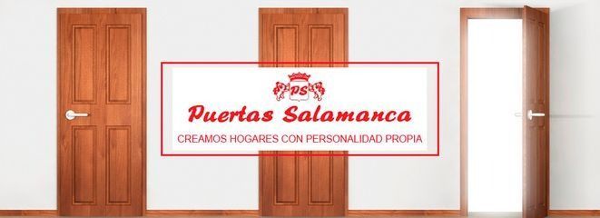 Una imagen de tres puertas de madera con las palabras Puertas Salamanca en la parte inferior.