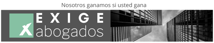 Tarjeta de presentación de EXIGE abogados, con información de contacto de Arca Gonzalez Caribano en Valladolid, España.