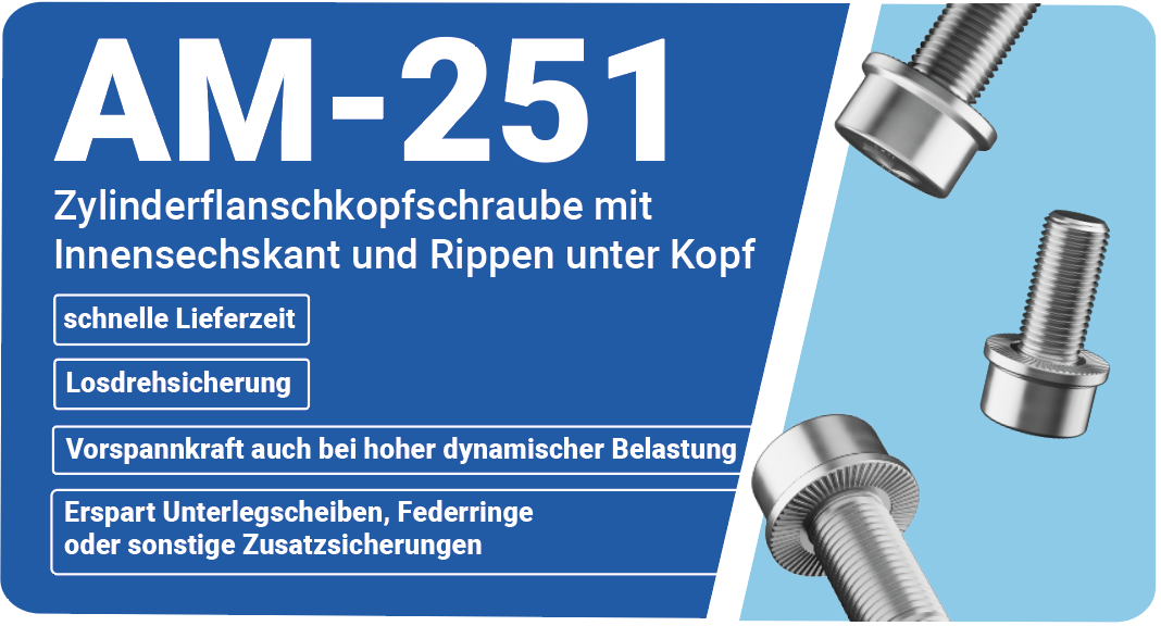 Zylinderflanschkopfschraube mit innensechskant und Rippen unter Kopf