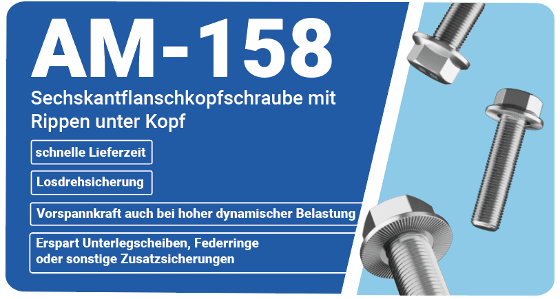 Sechskantflanschkopf mit Rippen unter Kopf