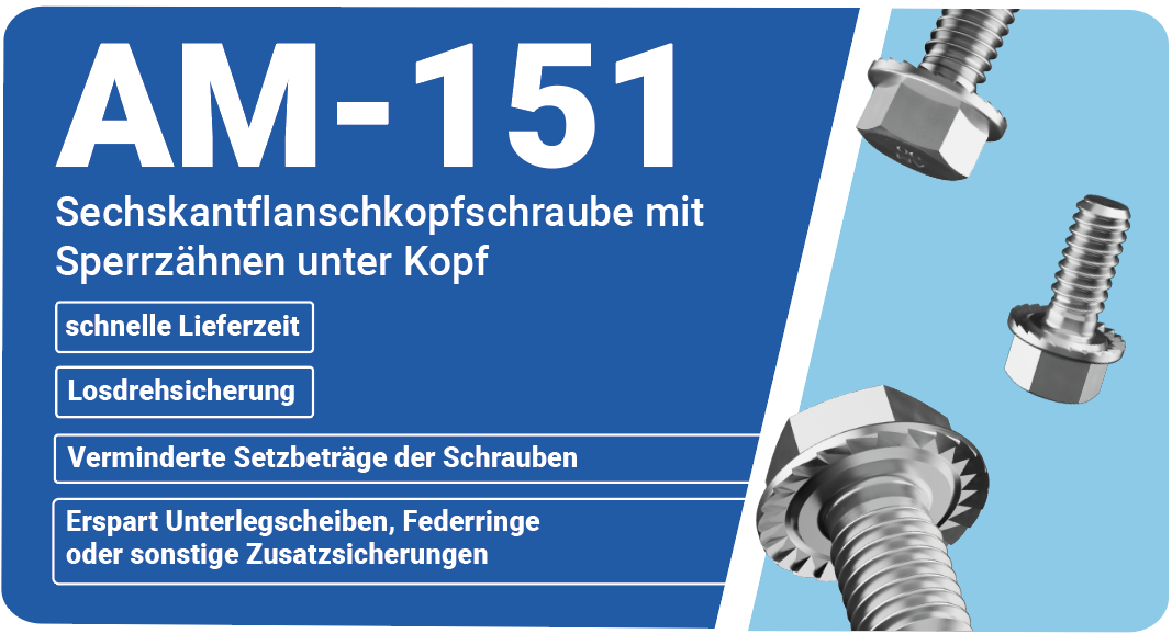 Sechskantflanschkopf mit Sperrzähnen unter Kopf