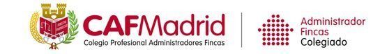 Se muestra un logotipo de CAF Madrid sobre un fondo blanco.