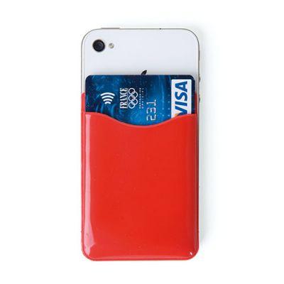 Étui pour cartes derrière un téléphone