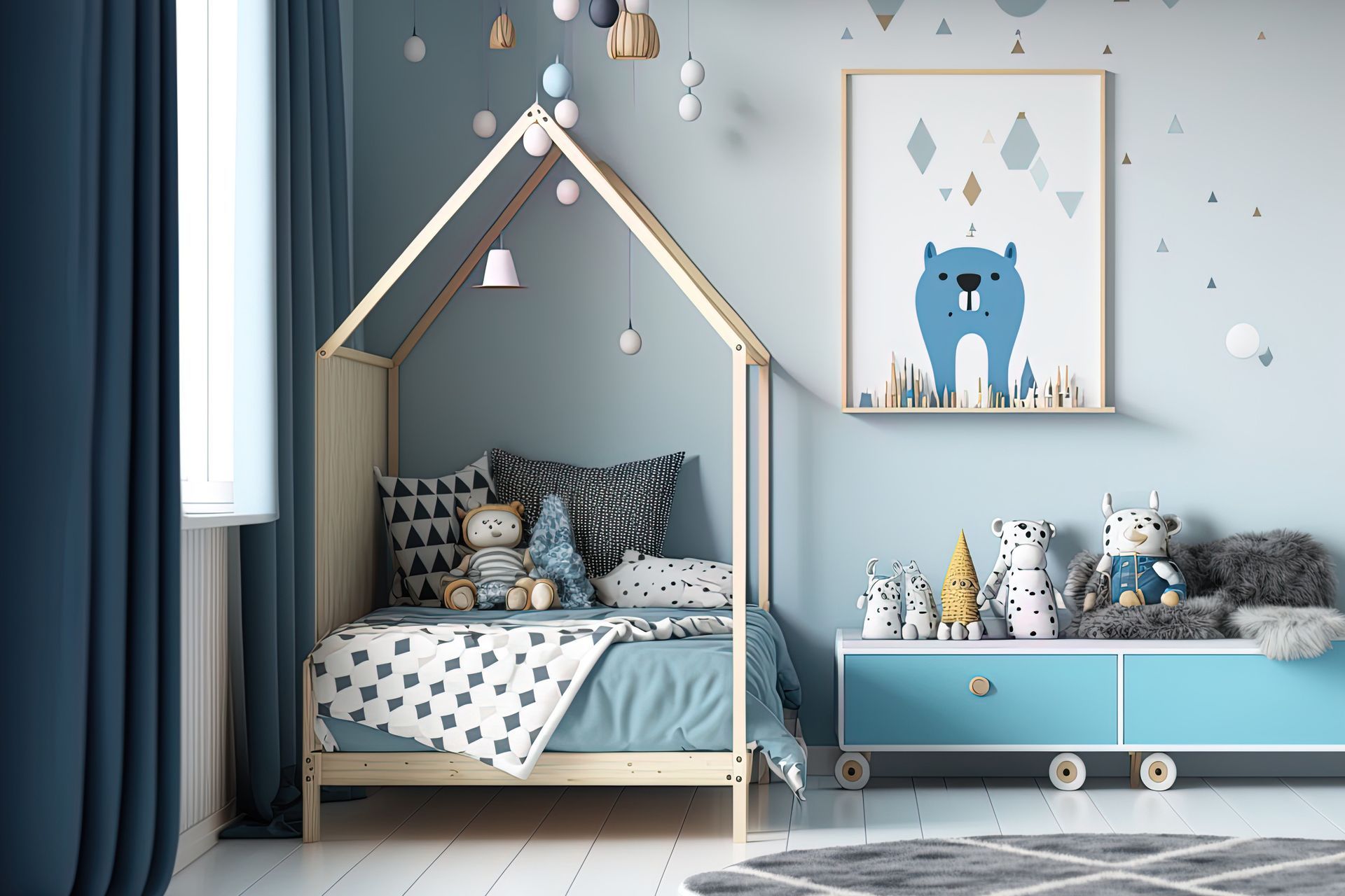 Chambre enfant mur peint belu