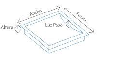 Un dibujo en blanco y negro de un cuadrado con medidas en él.