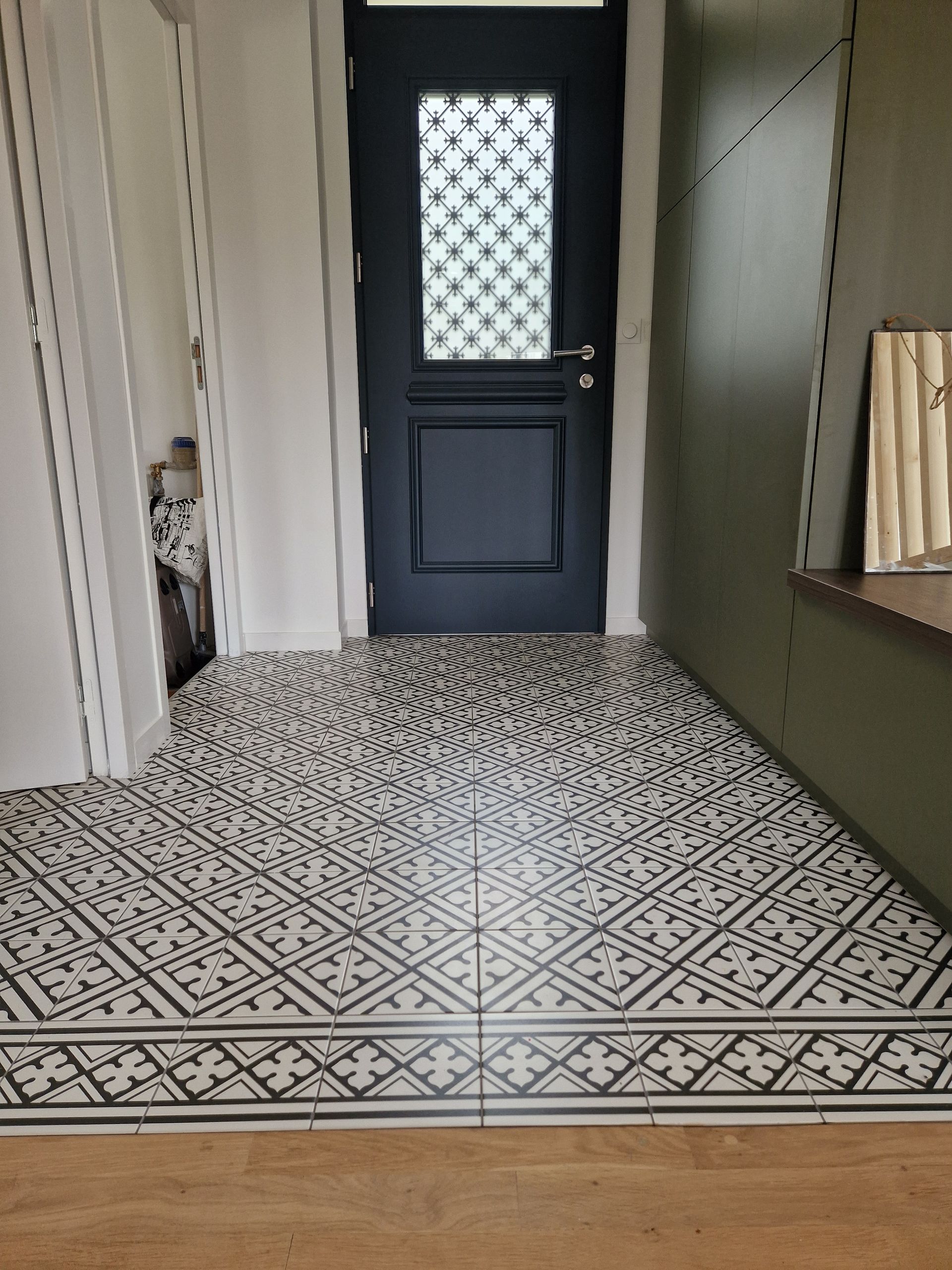 Pose de revêtement de sol.