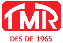 Un logotipo rojo y blanco para TMR de 1965.