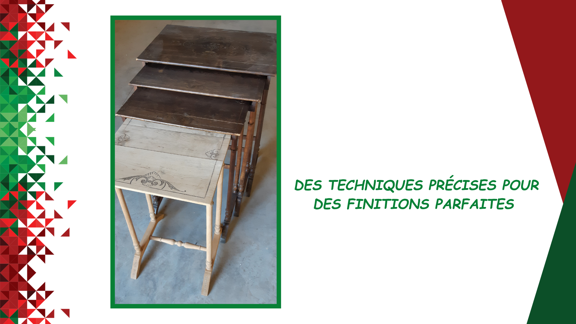 Couverture d'un tutoriel de menuiserie montrant une table pliante en bois et du texte en français sur fond blanc