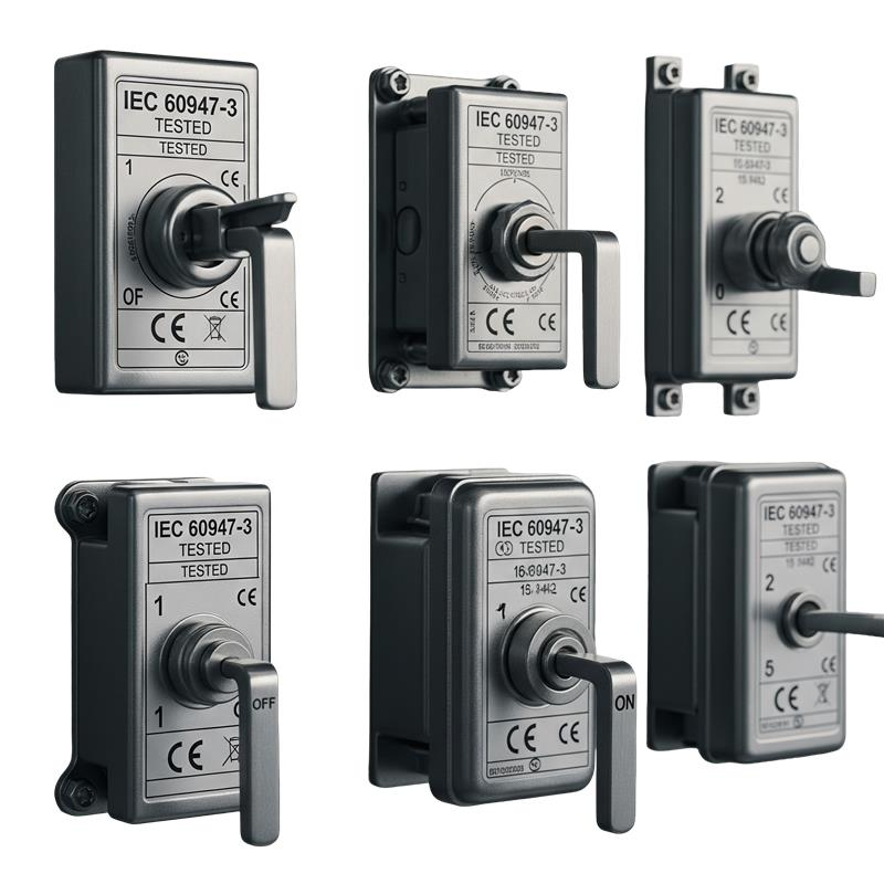 Black smart home control panel with a dial and three icons: house, lightbulb, and power.