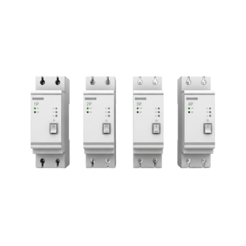 White electrical outlet with two sockets and switches on a neutral wall.