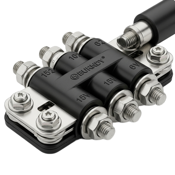 Black smart home control panel with a dial and three icons: house, lightbulb, and power.