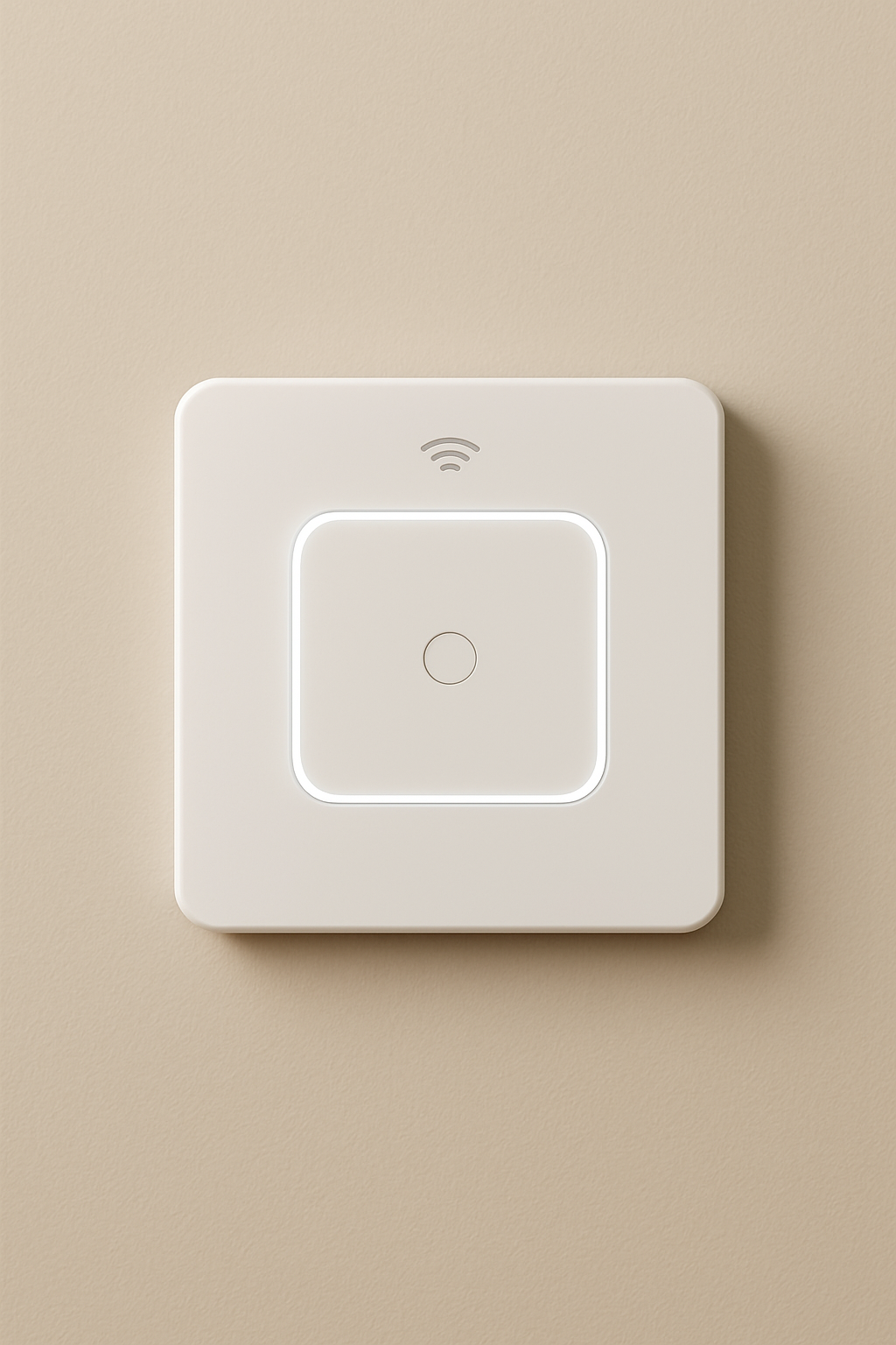 White electrical outlet with two sockets and switches on a neutral wall.