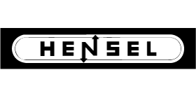 Logo for Hensel, a company. White text on black background.