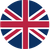 Una versión circular de la bandera británica Union Jack, con cruces rojas y blancas sobre un fondo azul.