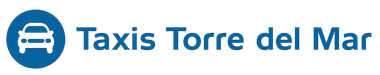 Un icono circular azul con el símbolo de un coche blanco, seguido del texto azul "Taxis Torre del Mar".