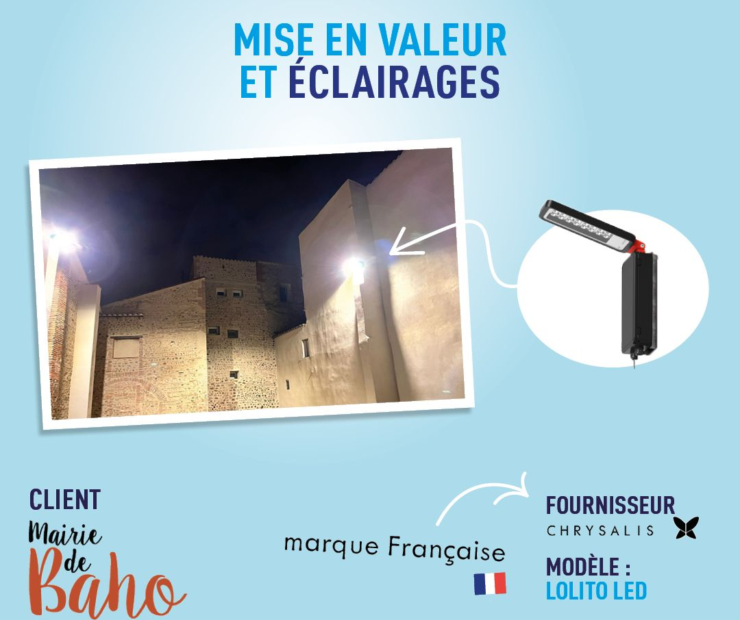 Une façade éclairée.