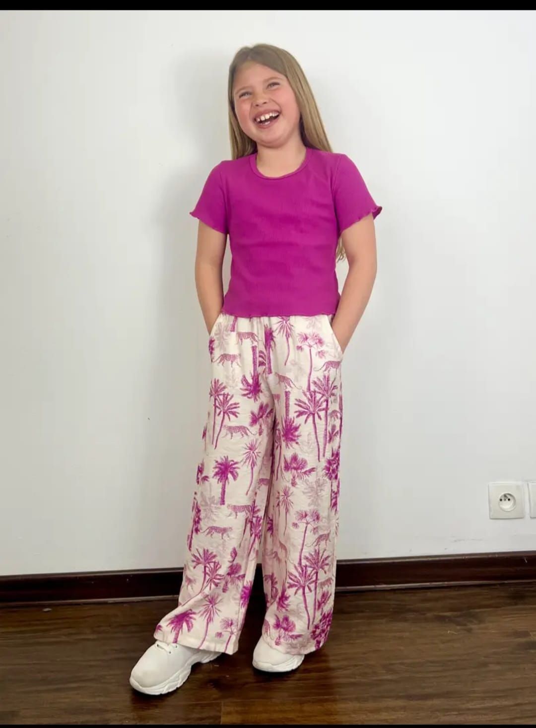 Pantalones palmeras rosa