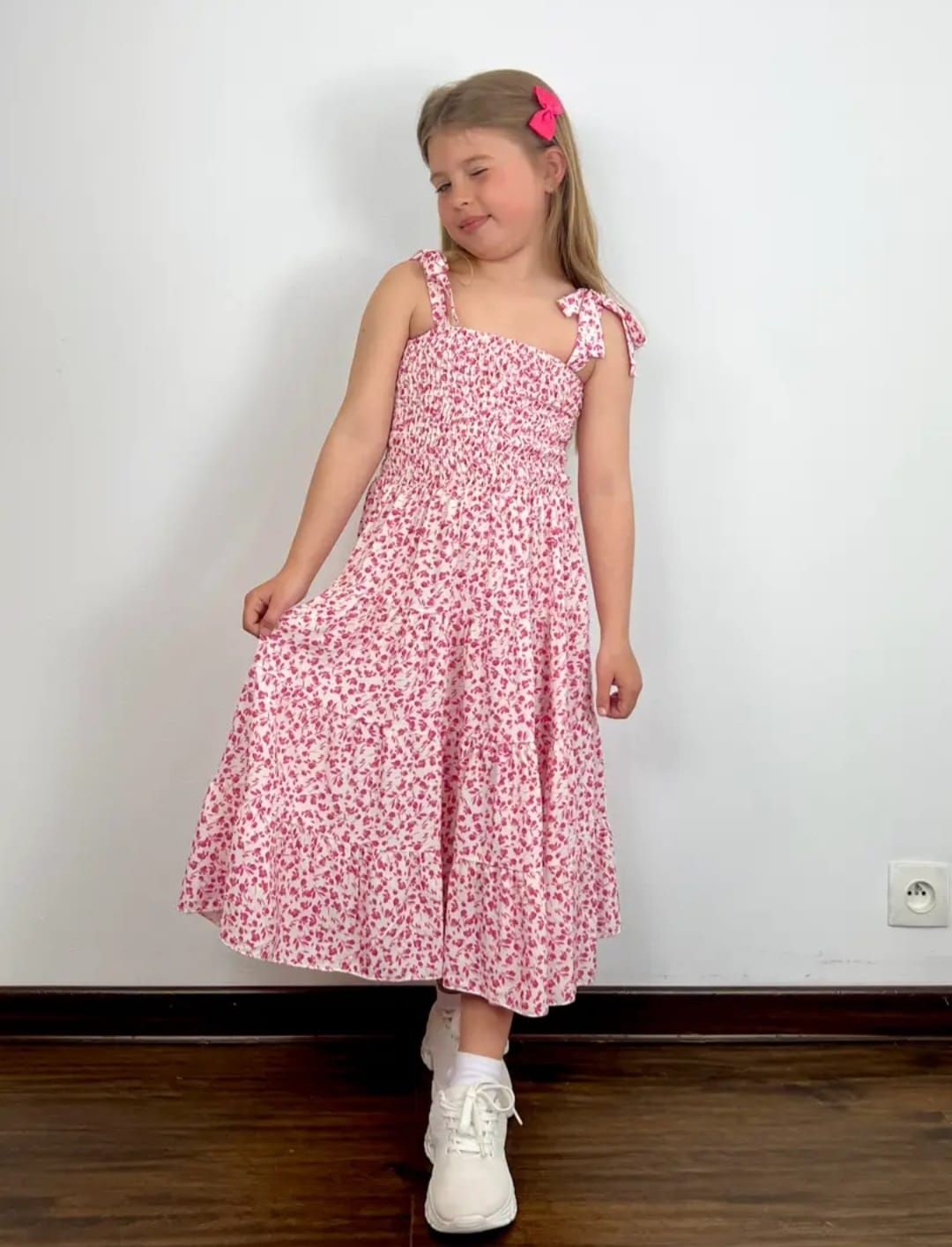 Vestido estampado rosa