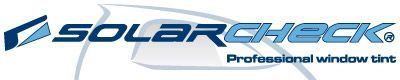Un logotipo para el tinte profesional de ventanas con verificación solar.