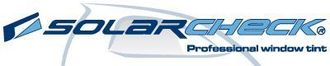 Un logotipo para el tinte profesional de ventanas con verificación solar.