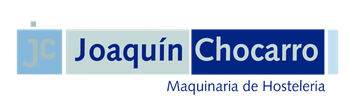 Logo for Joaquín Chocarro, with “Maquinaria de Hostelería” in blue and white.