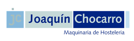 Logo for Joaquín Chocarro, with “Maquinaria de Hostelería” in blue and white.