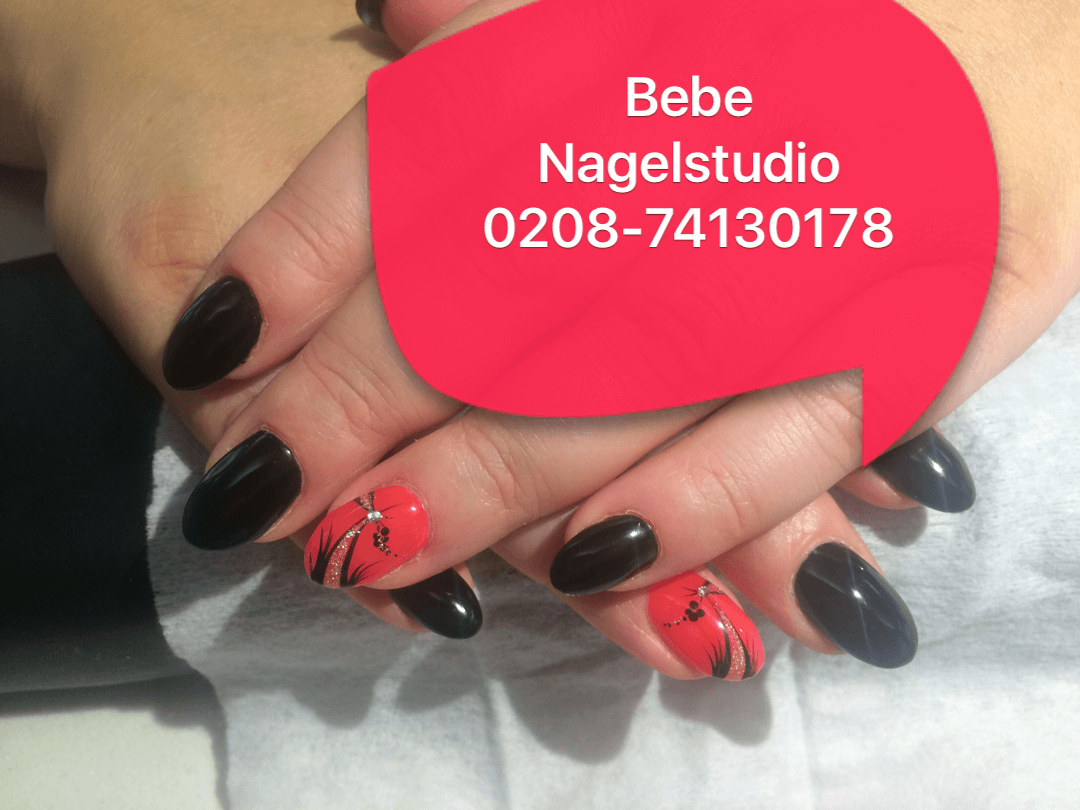 Nageldesign rot schwarz