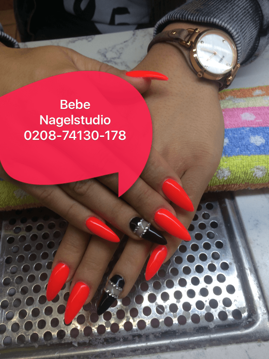 Nageldesign rot/schwarz