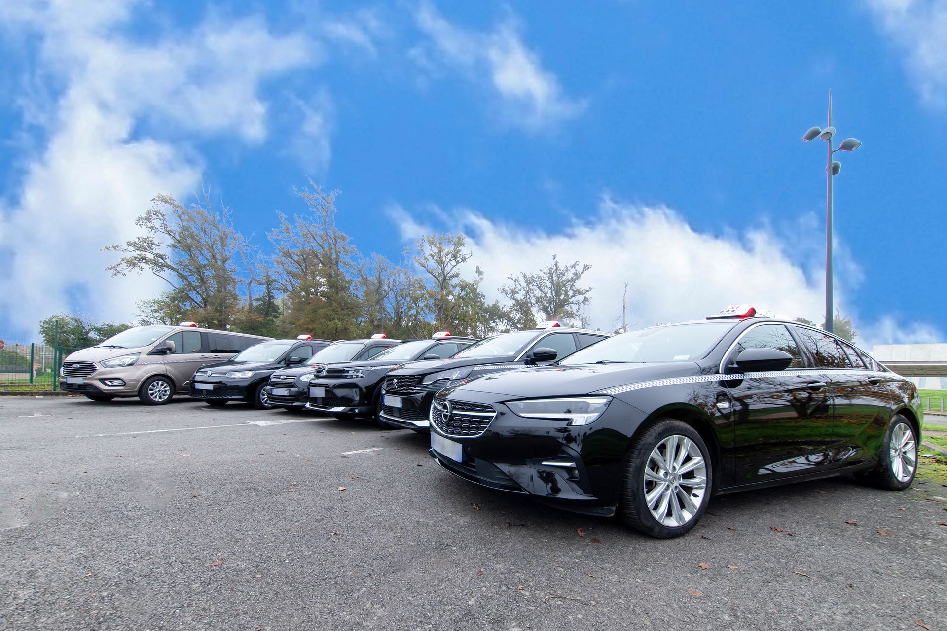 Flotte de véhicules de la société en gros plan