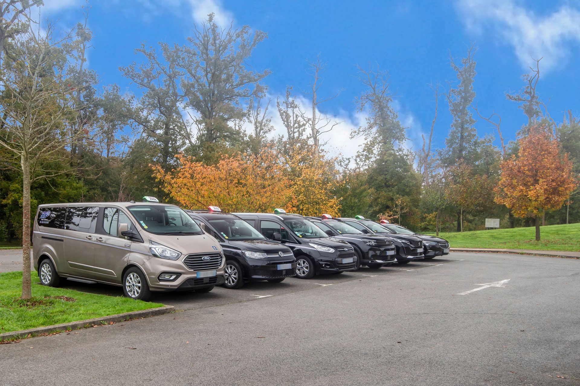 Flotte de l'entreprise sur l'une des zones de stationnement