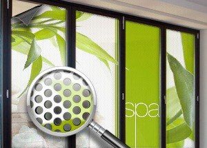 Una persona sostiene una lupa frente a una ventana.