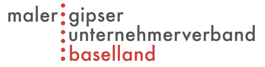 Text: maler:gipser:unternehmerverband:baselland. Red 