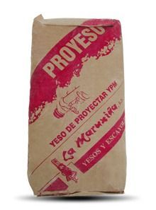 Una bolsa marrón que dice yeso de proyectar ypm.