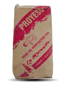 Una bolsa marrón que dice yeso de proyectar ypm.