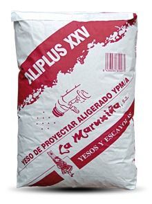 Una bolsa blanca con una etiqueta roja que dice aliplus xxv