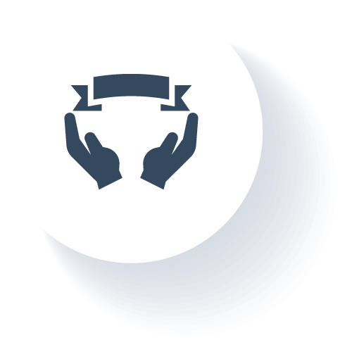 Dessin de deux mains soulevant une bannière