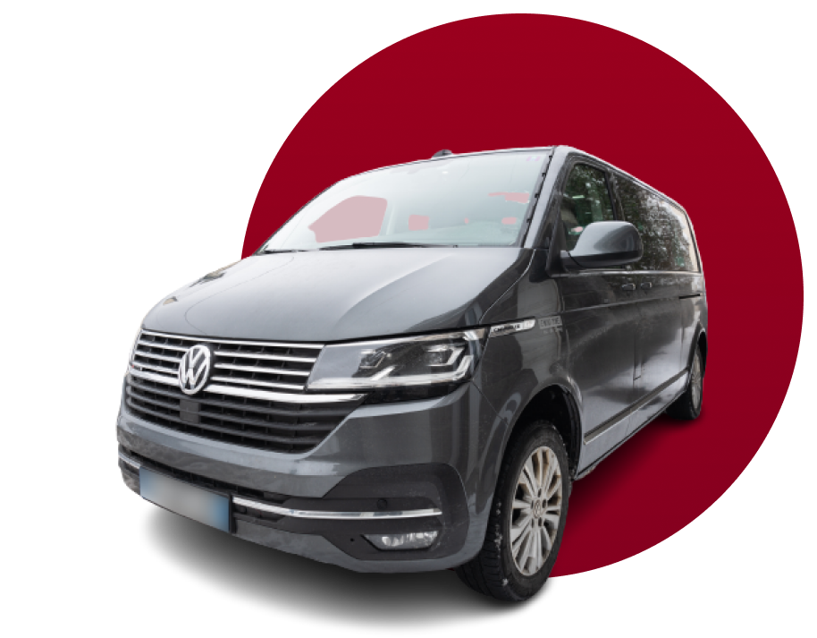 Voiture de taxi dans un rond rouge