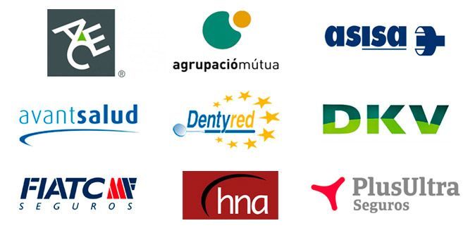 Un collage de logotipos de varias empresas, incluidas Fiatcny y DKV.
