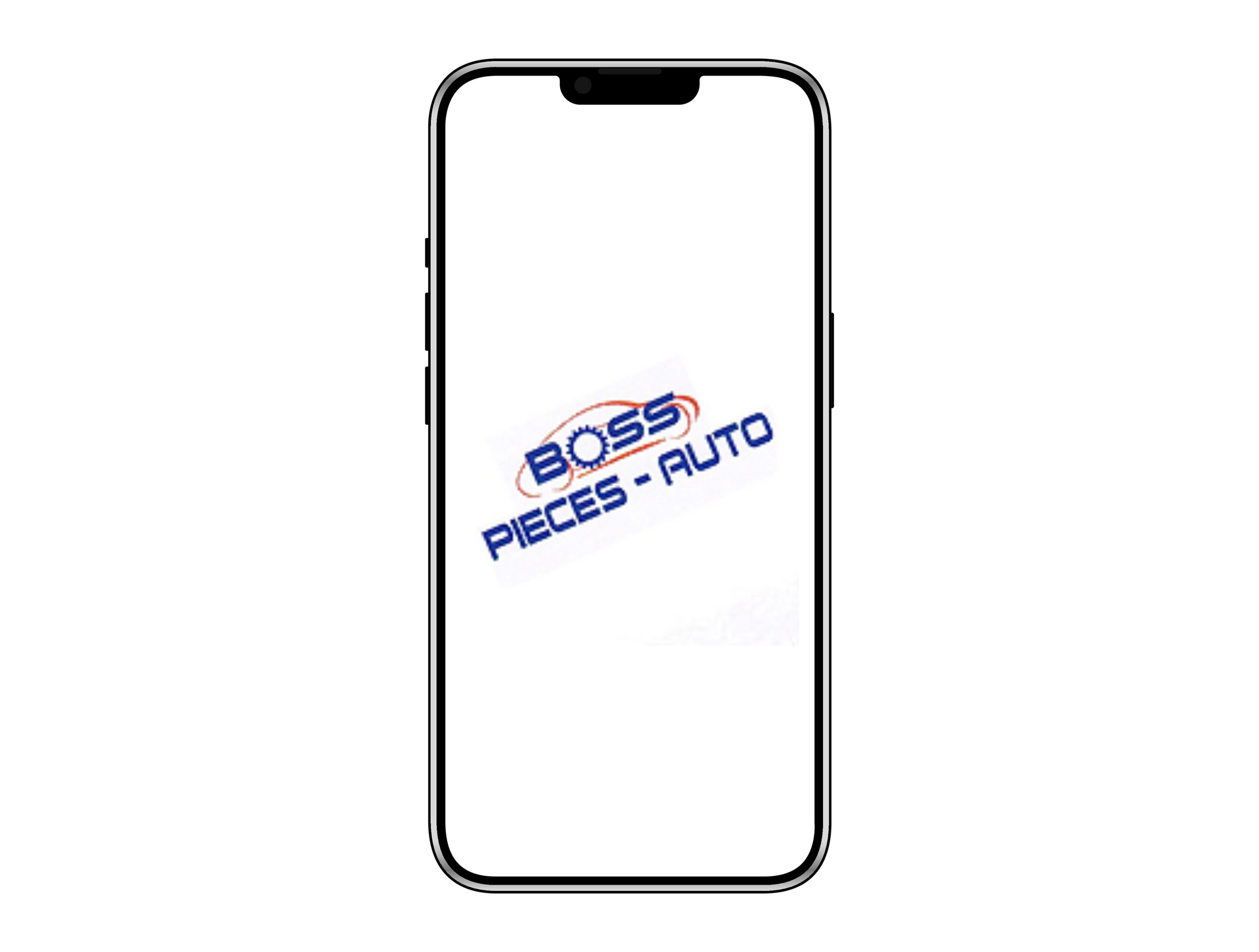 Smartphone affichant le logo Boss Pieces Auto.