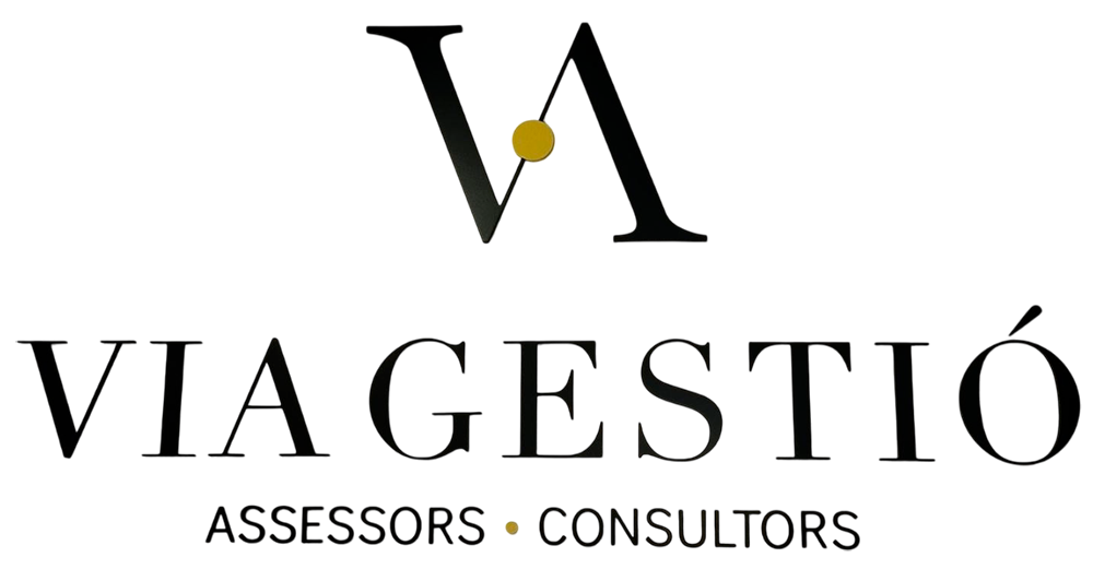 Un logotipo para una empresa llamada via gestio asesores y consultores.