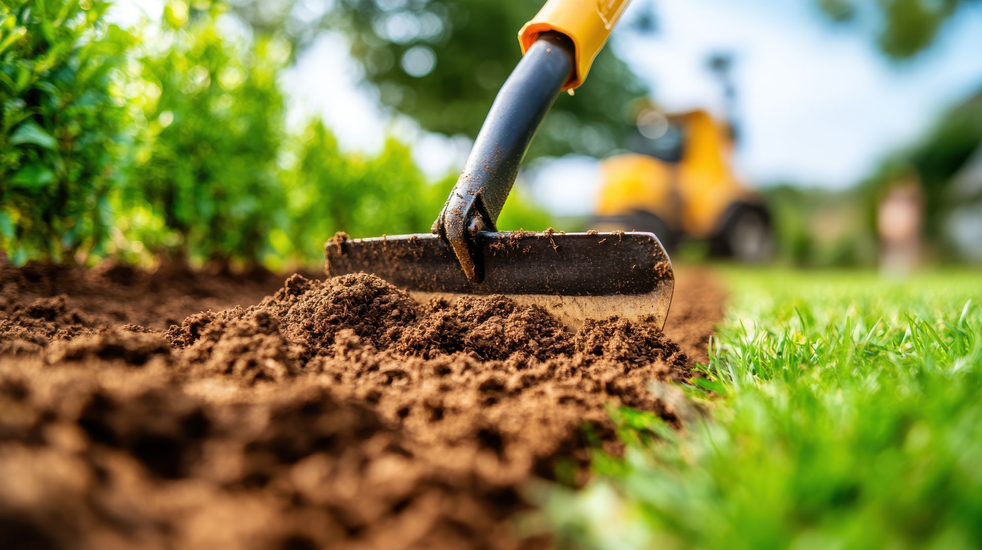 Zoom sur un outil de jardinage