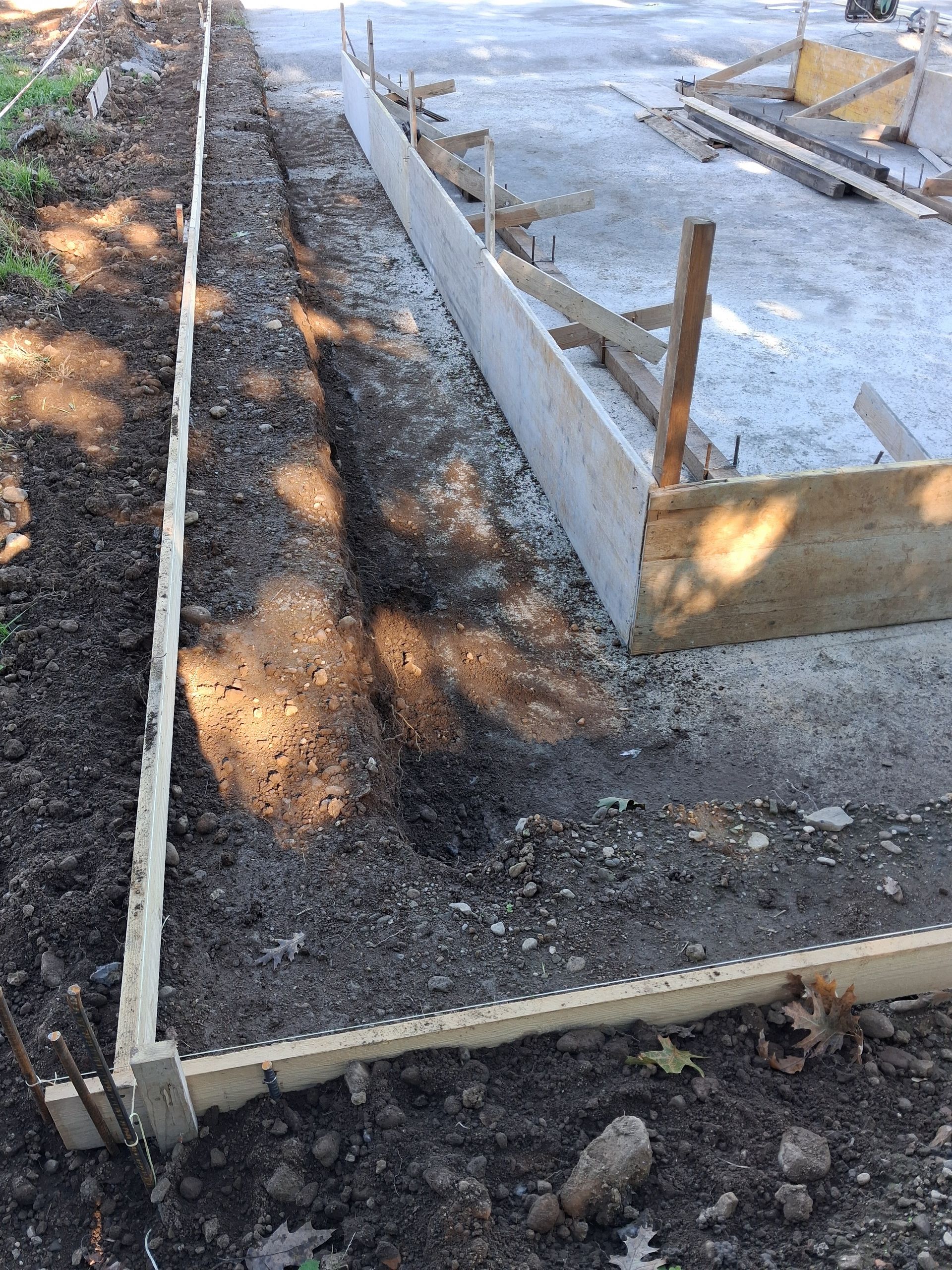 Des morceaux de bois fixés dans la terre