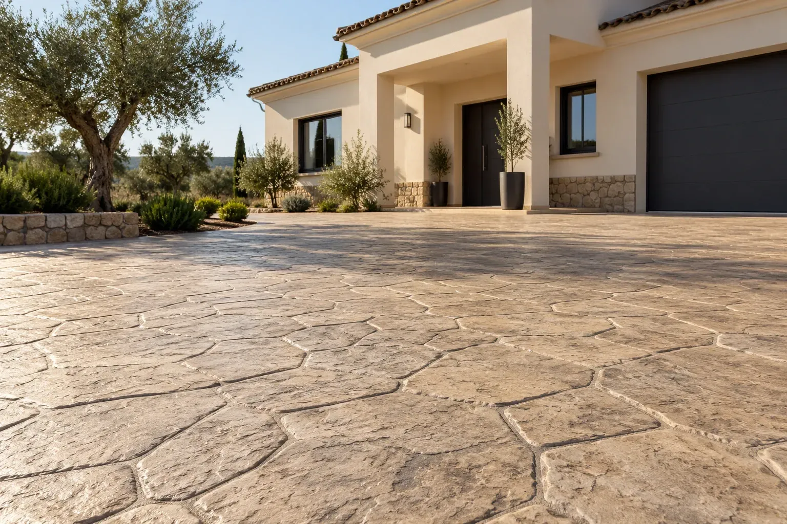 Hormigón impreso para entradas de chalets