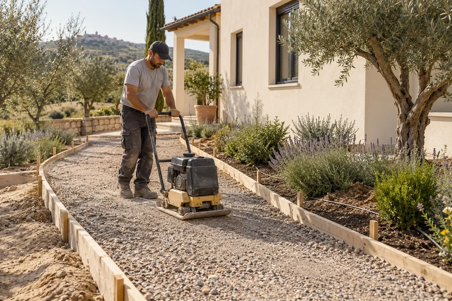 Preparación de la base para instalación de hormigón impreso