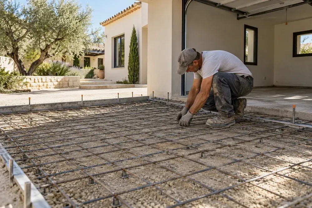 Preparación de la base para instalación de hormigón pulido