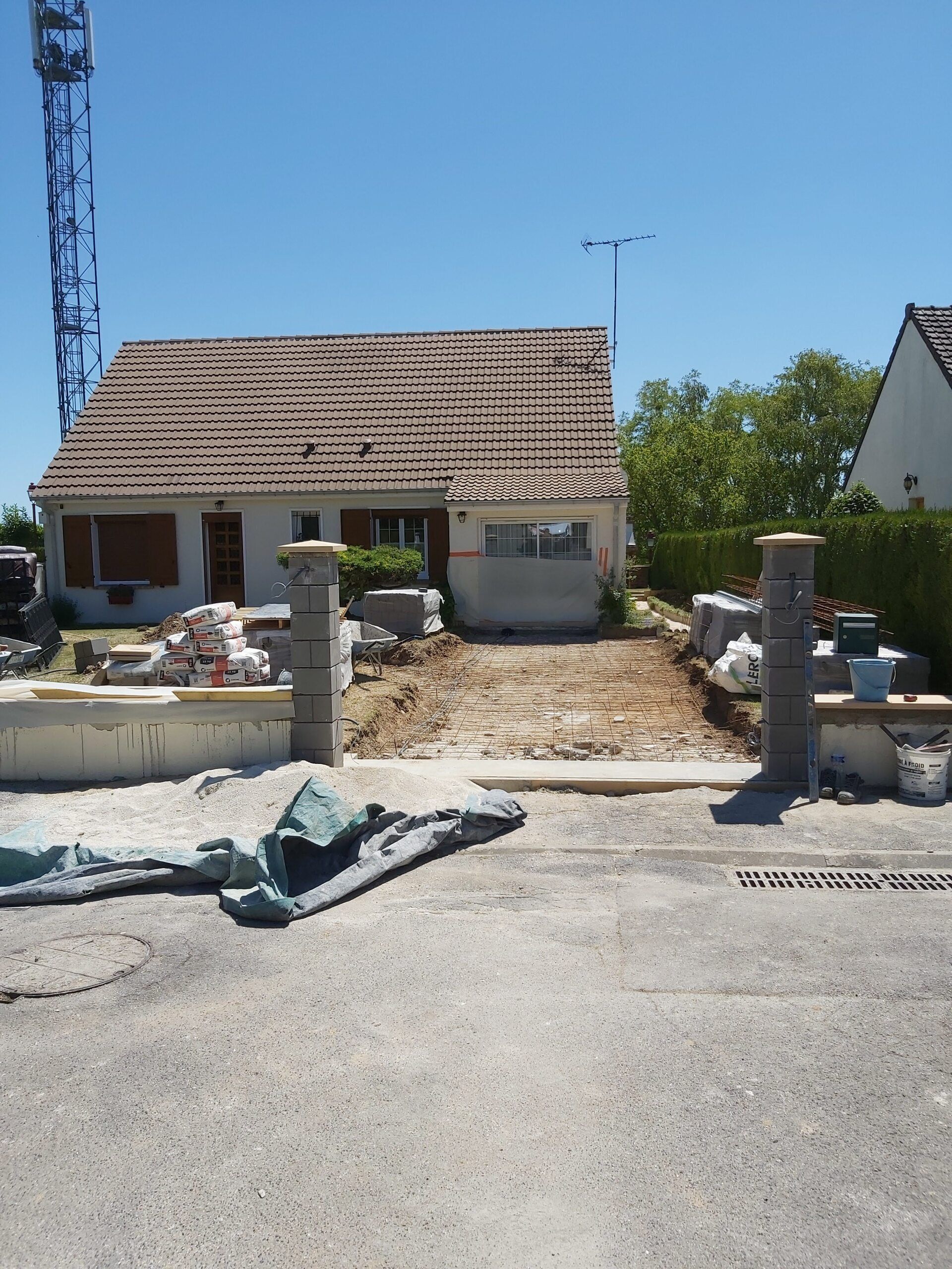 Construction de piliers de portail