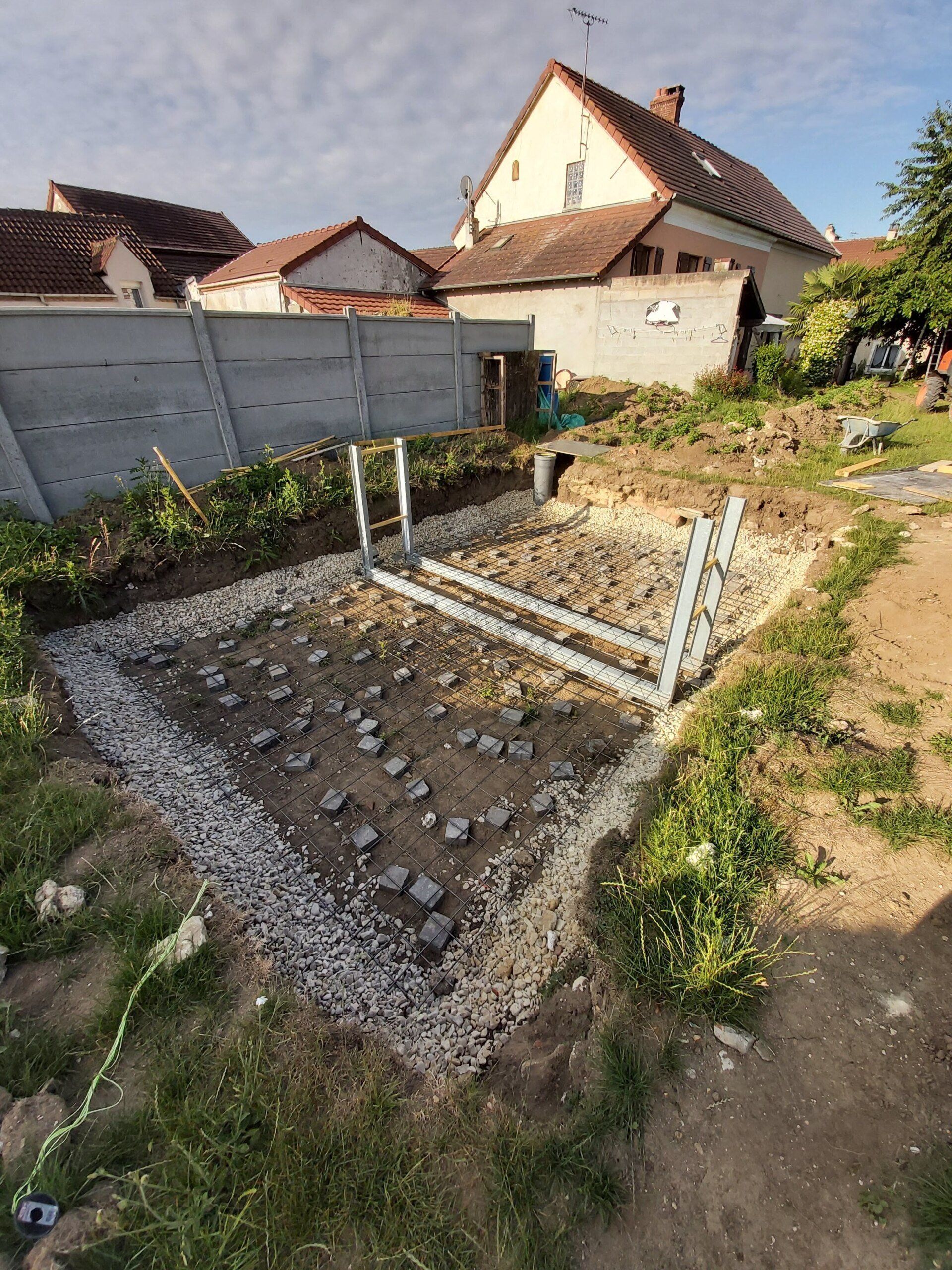 Construction d'une dalle en béton